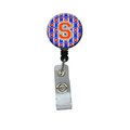 Carolines Treasures Letter S Football Green, Blue and Orange Retractable Badge Reel CJ1083-SBR